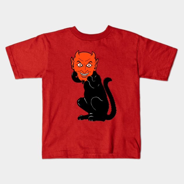 Black cat and devil mask Kids T-Shirt by My Happy-Design